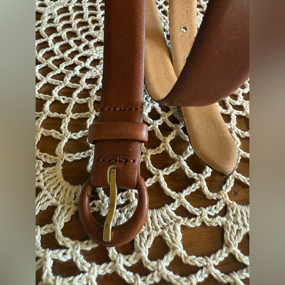 Dior Brown Leather Belt with Gold Buckle - Picture 5 of 16